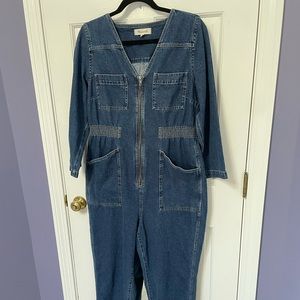 Madewell Denim Patch Pocket Coverall Jumpsuit in Amfield Wash